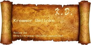 Kremmer Delinke névjegykártya